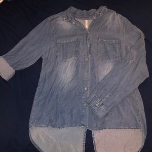 Denim button down Top